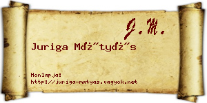 Juriga Mátyás névjegykártya